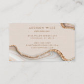 Elegant Gold Glitter Marble Agate Modern Chic Afsprakenkaartje (Achterkant)