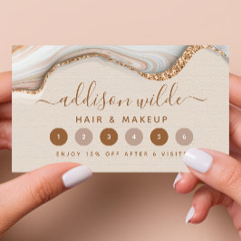 Elegant Gold Glitter Marble Agate Modern Chic Klantenkaartje