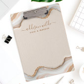 Elegant Gold Glitter Marble Agate Modern Chic Klembord