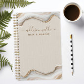 Elegant Gold Glitter Marble Agate Modern Chic Planner
