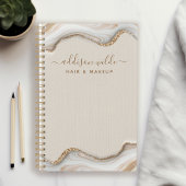 Elegant Gold Glitter Marble Agate Modern Chic Planner