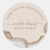 Elegant Gold Glitter Marble Agate Modern Chic Ronde Sticker (Voorkant)