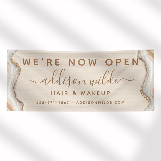 Elegant Gold Glitter Marble Agate Modern Chic Spandoek