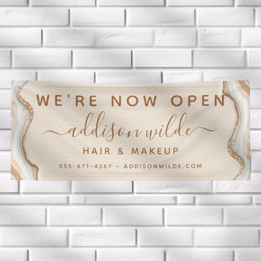 Elegant Gold Glitter Marble Agate Modern Chic Spandoek