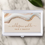 Elegant Gold Glitter Marble Agate Modern Chic Visitekaarthouder<br><div class="desc">Elegant Gold Glitter Marble Agate Modern Chic Business Card Case-draagtas. Perfect voor make-up artiesten,  haarstylists,  cosmetologen en nog veel meer!</div>