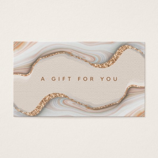 Elegant Gold Glitter Marble Agate Modern Gift Kaar Visitekaartje (Voorkant)