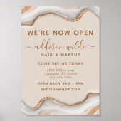 Elegant Gold Glitter Marble Agate Moderne Business Poster (Voorkant)