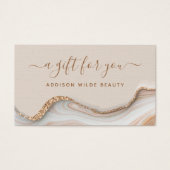 Elegant Gold Glitter Marble Agate Salon Gift Kaart (Voorkant)