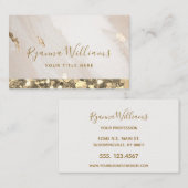 Elegant Gold Glitter & Marble Calligraphy Script Visitekaartje (Voorkant / Achterkant)