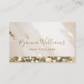 Elegant Gold Glitter & Marble Calligraphy Script Visitekaartje (Voorkant)