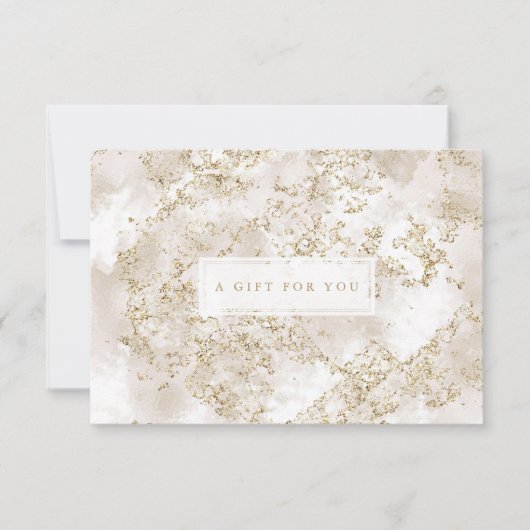 Elegant Gold Glitter Marble Gift Certificate Kaart (Voorkant)