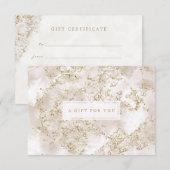 Elegant Gold Glitter Marble Gift Certificate Kaart (Voorkant / Achterkant)
