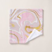 Elegant Gold Glitter Marble Modern Chic Bath T Bad Handdoek (Wasdoekje)