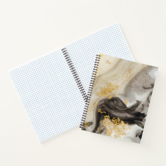 Elegant Gold Glitter Marble Modern Chic Notitieboek (Binnen)