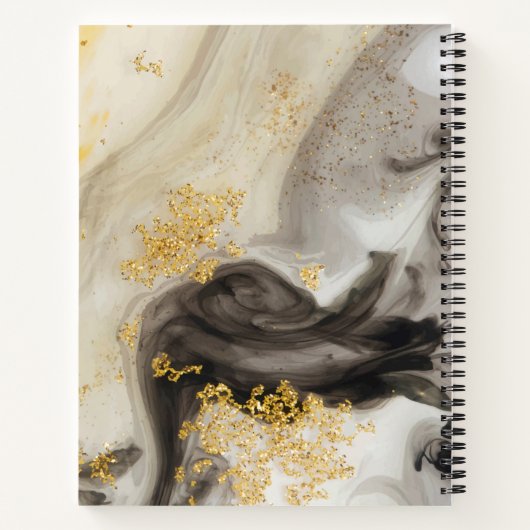 Elegant Gold Glitter Marble Modern Chic Notitieboek (Achterkant)