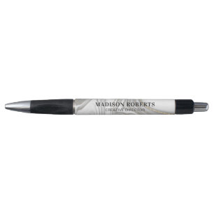 Elegant gold glitter marmer name pen