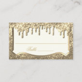 Elegant Gold Glitter met Gold Drip-ontwerp Plaatskaartje (Voorkant)