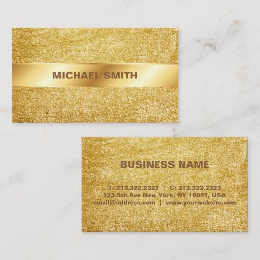 Elegant Gold Glitter Modern Chic Visitekaartje (Voorkant / Achterkant)