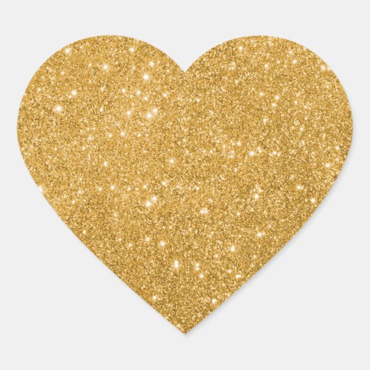 Elegant Gold Glitter Modern Luxury Hart Sticker (Voorkant)
