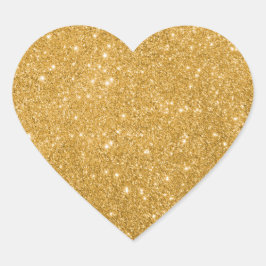 Elegant Gold Glitter Modern Luxury Hart Sticker