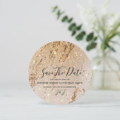 Elegant Gold Glitter Modern Luxury Sparkle Save The Date (Staand voorkant)