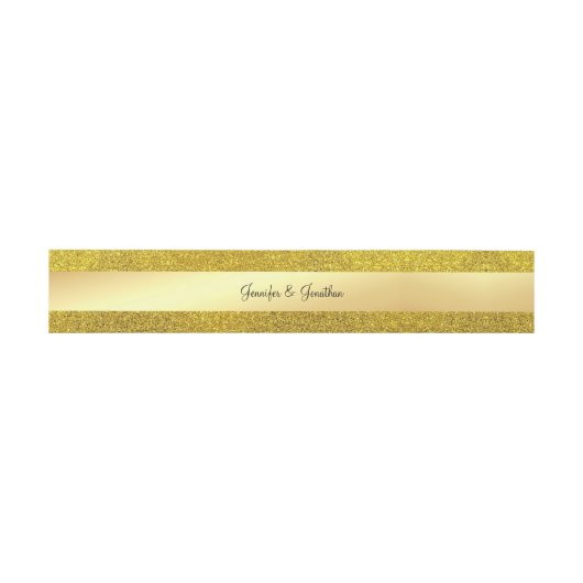 Elegant Gold Glitter Moderne Calligrafie Script Uitnodigingen Wikkel (Vlak)