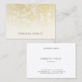 Elegant Gold Glitter Moderne Professional Sjabloon Visitekaartje (Voorkant / Achterkant)