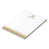 Elegant Gold Glitter Monogram Blocnote (Linkerzijde)