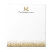 Elegant Gold Glitter Monogram Blocnote (Voorkant)