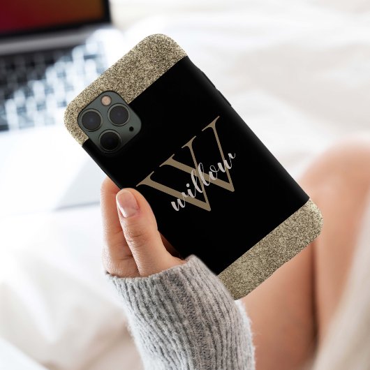 Elegant Gold Glitter Monogram Case-Mate iPhone Case