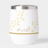 Elegant Gold Glitter Monogram Naam (Achterkant)