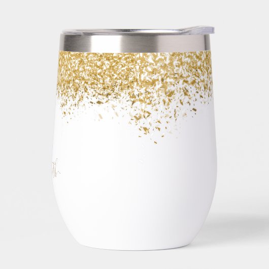 Elegant Gold Glitter Monogram Naam (Links)