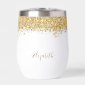Elegant Gold Glitter Monogram Naam (Voorkant)