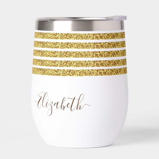 Elegant Gold Glitter Monogram Naam (Links)