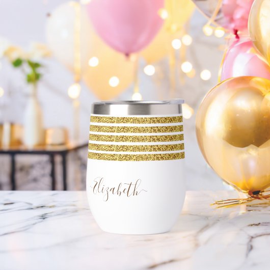 Elegant Gold Glitter Monogram Naam (Vrijgezellenfeest)