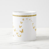 Elegant Gold Glitter Monogram Naam Grote Koffiekop (Voorkant)
