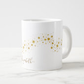 Elegant Gold Glitter Monogram Naam Grote Koffiekop (Voorkant rechts)