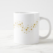 Elegant Gold Glitter Monogram Naam Grote Koffiekop (Rechts)