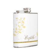 Elegant Gold Glitter Monogram Naam Heupfles (Rechts)