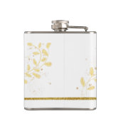 Elegant Gold Glitter Monogram Naam Heupfles (Achterkant)