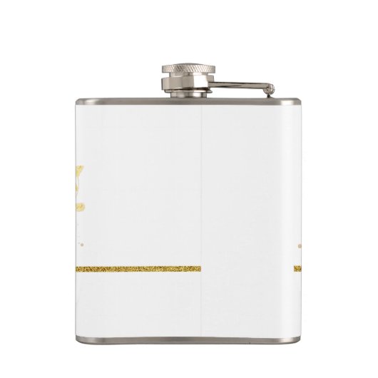 Elegant Gold Glitter Monogram Naam Heupfles (Achterkant)