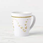 Elegant Gold Glitter Monogram Naam Latte Mok (Rechterhoek)