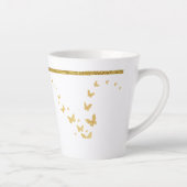 Elegant Gold Glitter Monogram Naam Latte Mok (Rechts)