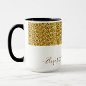 Elegant Gold Glitter Monogram Naam Mok (Links)