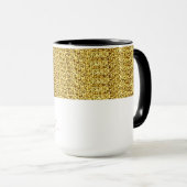 Elegant Gold Glitter Monogram Naam Mok (Voorkant rechts)