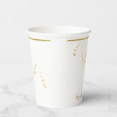 Elegant Gold Glitter Monogram Naam Papieren Bekers (Rechts)