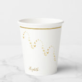 Elegant Gold Glitter Monogram Naam Papieren Bekers (Voorkant)