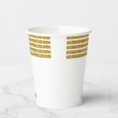 Elegant Gold Glitter Monogram Naam Papieren Bekers (Links)
