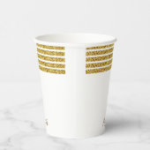 Elegant Gold Glitter Monogram Naam Papieren Bekers (Rechts)