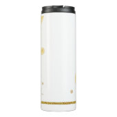 Elegant Gold Glitter Monogram Naam Thermosbeker (Achterkant)